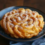 Easy 3 Ingredient Funnel Cake (No Mix Needed!) 7 Homemade funnel cake with powdered sugar made from 3 ingredients