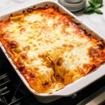 3 Ingredient Lazy Lasagna Recipe (Dump & Bake!) 5 3 ingredient lazy lasagna baked with ravioli, marinara, and mozzarella in a casserole dish