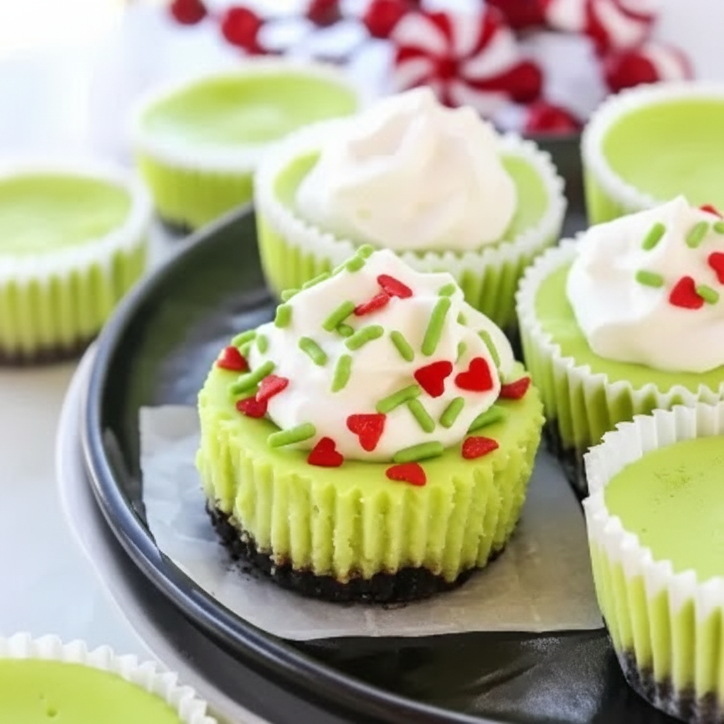 Home page 6 Grinch Mini Cheesecakes